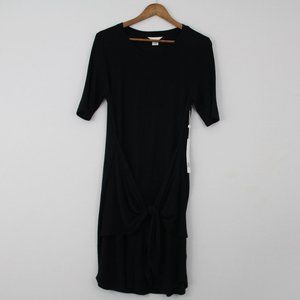 Caslon Black Dress w/ Ruched Tie Dress